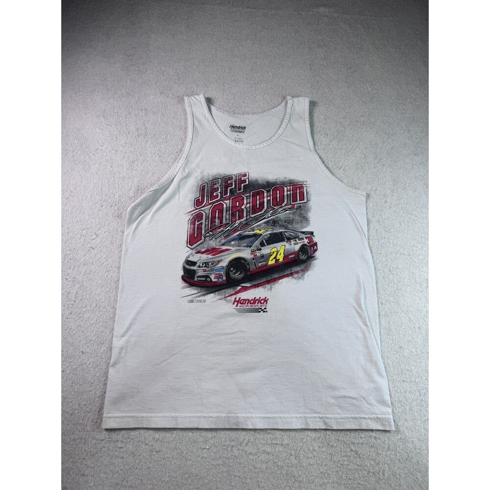 Jeff Gordon NASCAR #24 Hendrick Motorsports Tank Top Men's Size L White Fan